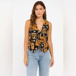 Vintage Animal Print Vest